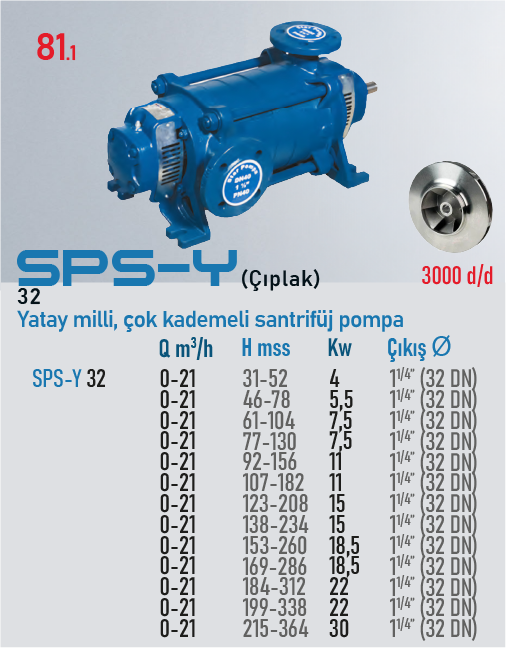 SPS-Y 32 300 d/d ÇIPLAK