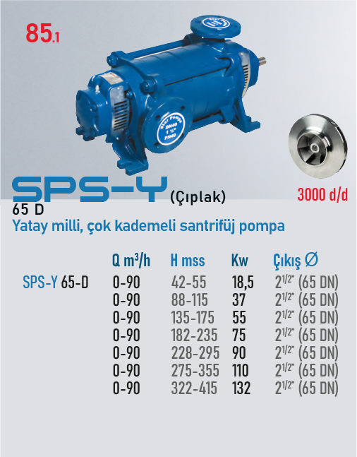SPS-Y 65 D 3000d/d ÇIPLAK