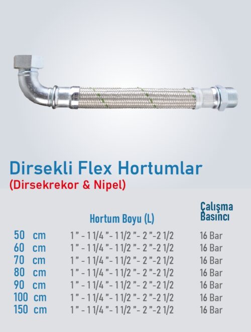 Dirsekli Flex Hortum G 1 1/2 (100cm)